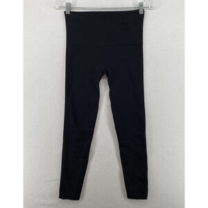 SPANX Leggings M Look At Me Now Stretch High Rise Ankle Pull On Lounge Black